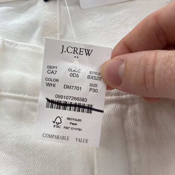 J.Crew Essential Straight Jeans‎ Women's 30P Petite White Denim All Day Stretch - Picture 7 of 16